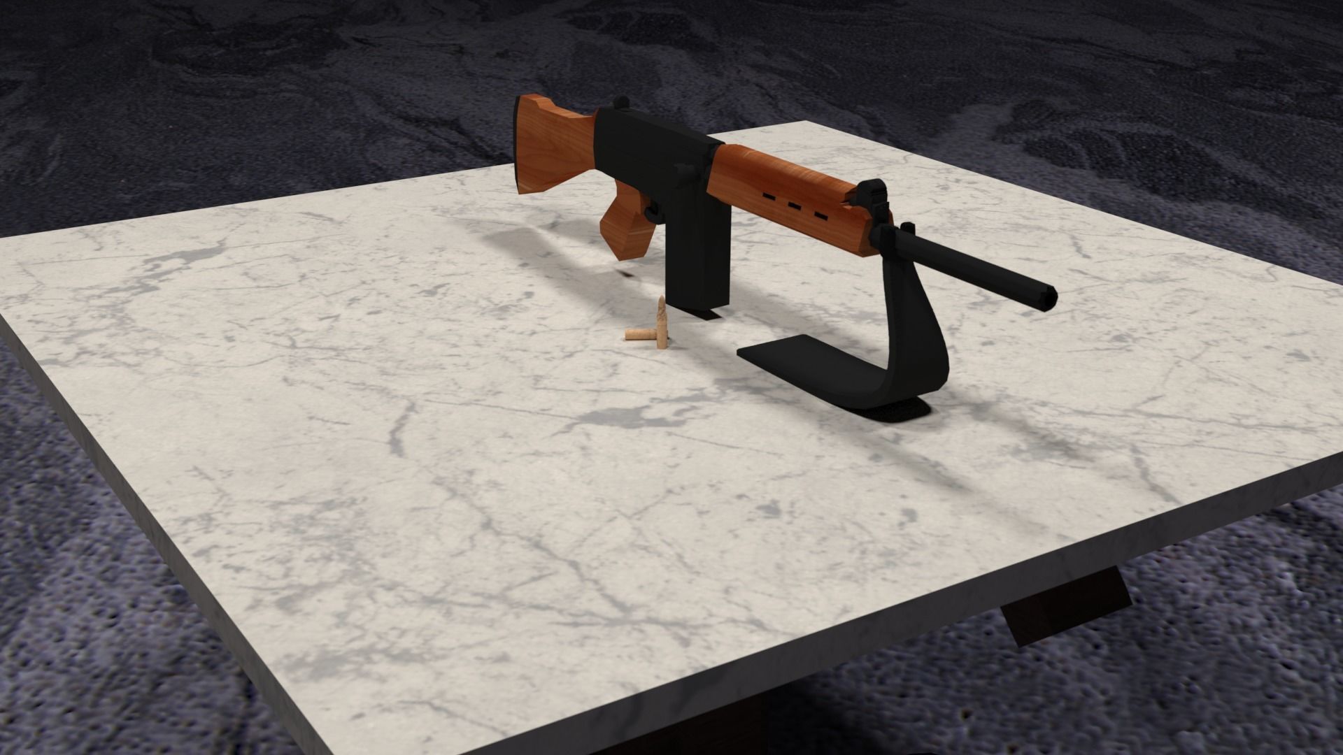 Lowpoly PBR FN FAL Low-poly 3D model_22