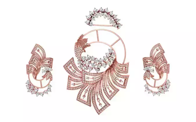 Earrings Pendant Set 3dm STL OBJ FBX Renders Details