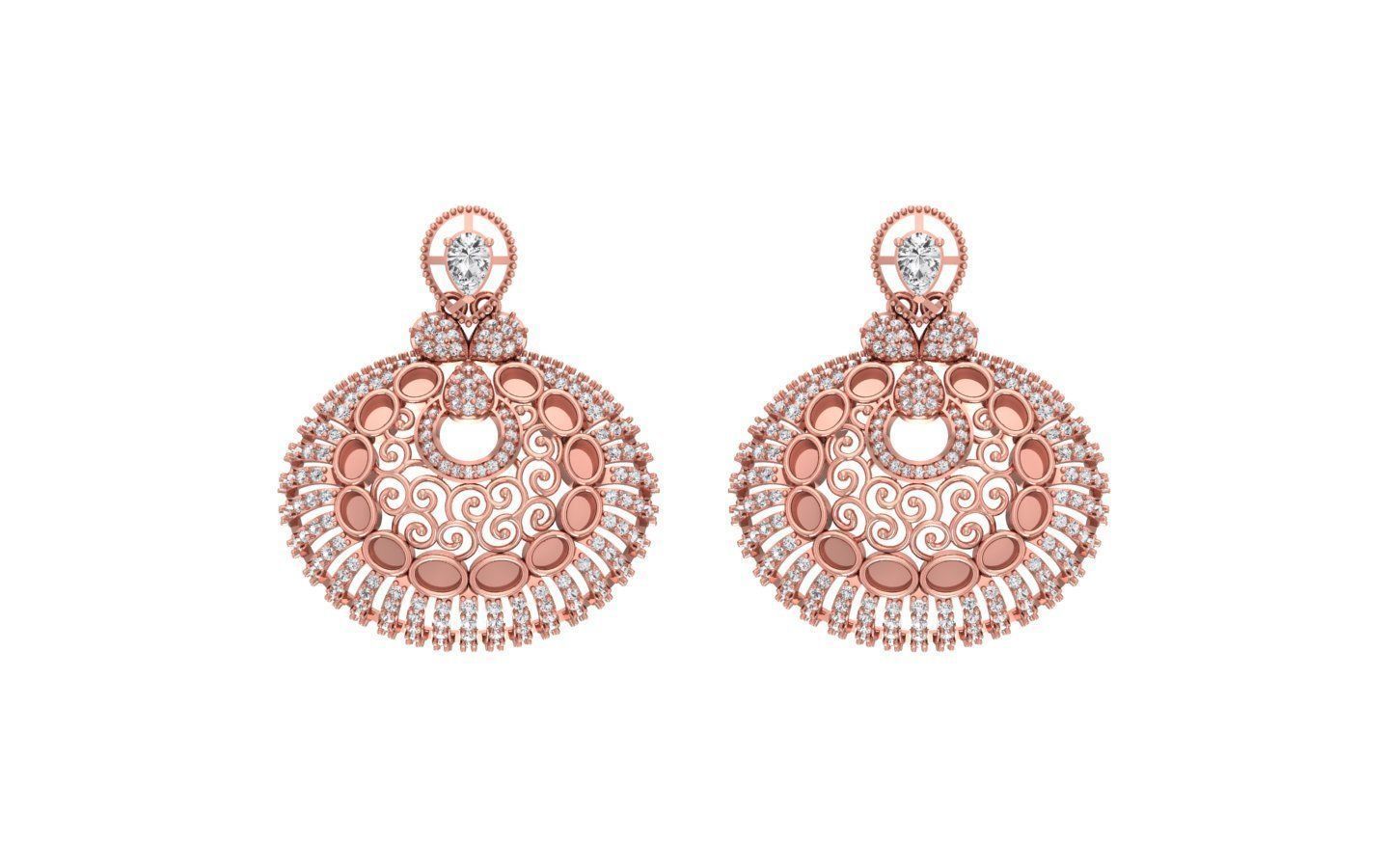 Earrings Pendant Set 3dm STL OBJ FBX Renders Details 3D print model_4