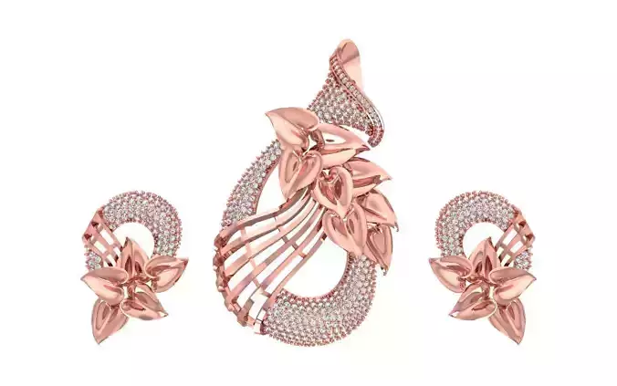 Earrings Pendant Set 3dm STL OBJ FBX Renders Details