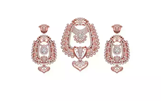 Earrings Pendant Set 3dm STL OBJ FBX Renders Details