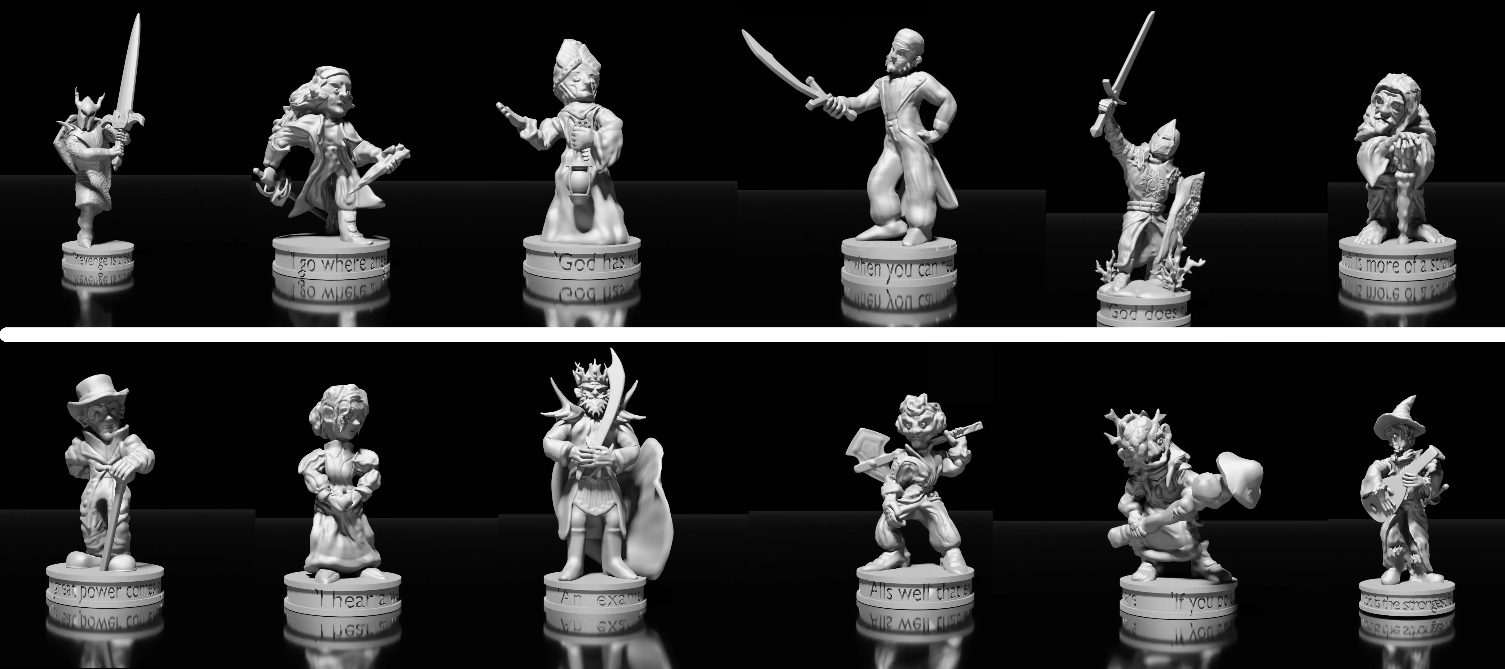 Human miniature set 3D print model_0