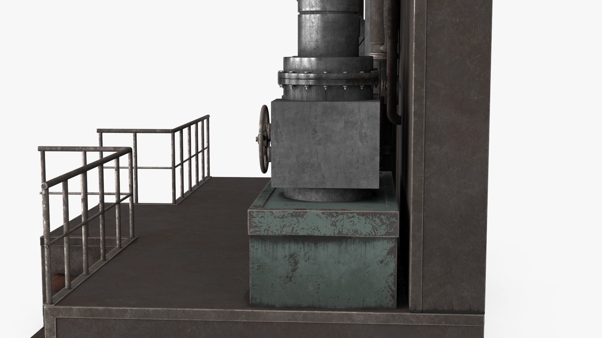 Industrial Pipes v5 Low-poly 3D model_22