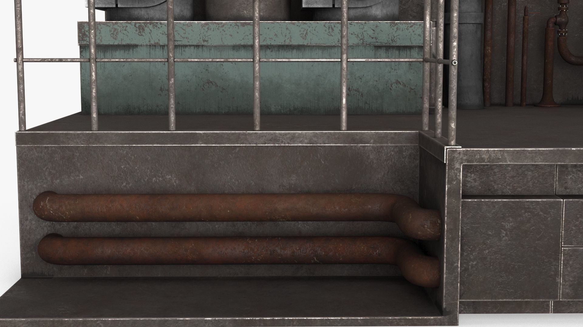 Industrial Pipes v5 Low-poly 3D model_17