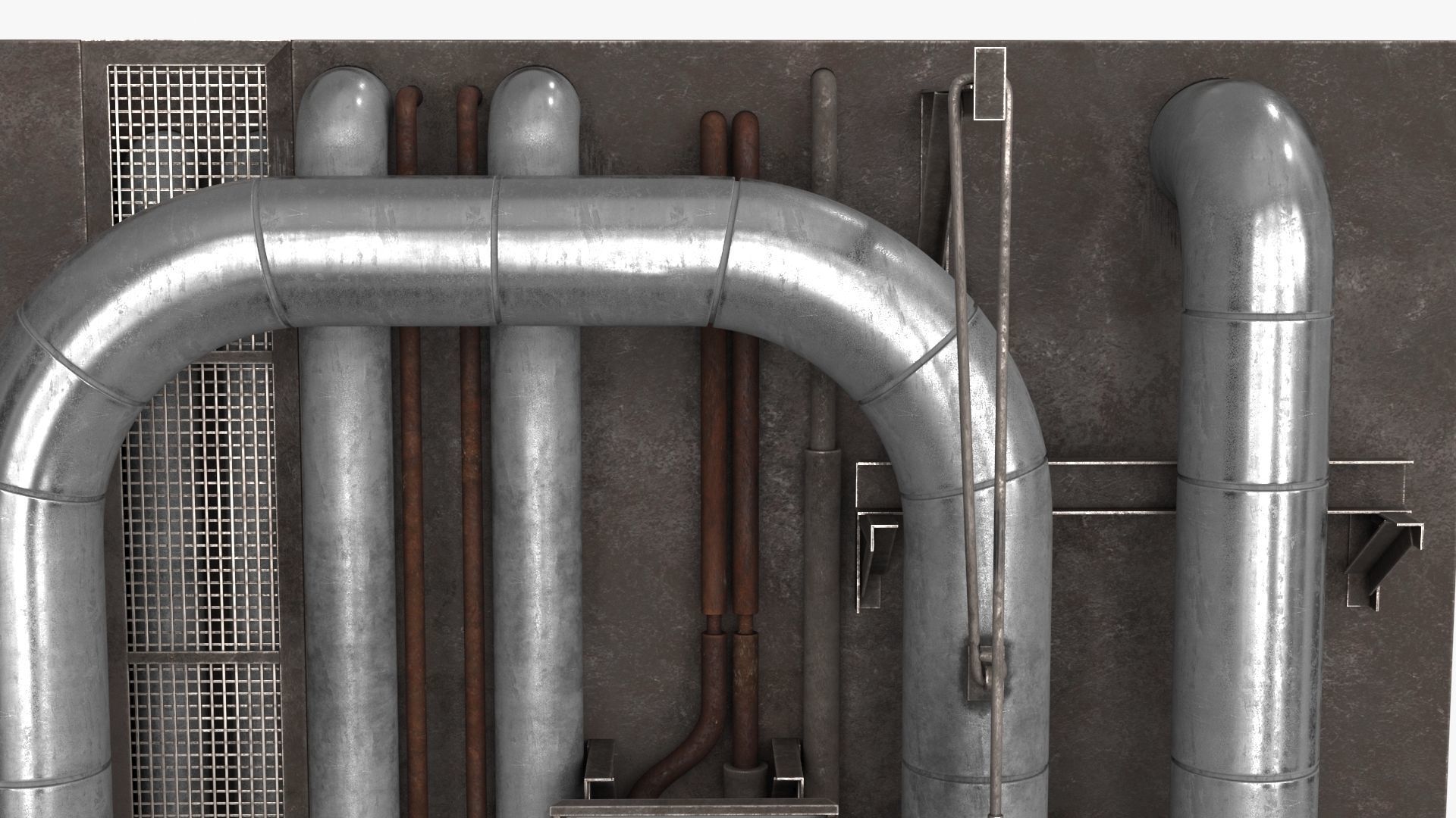 Industrial Pipes v5 Low-poly 3D model_13