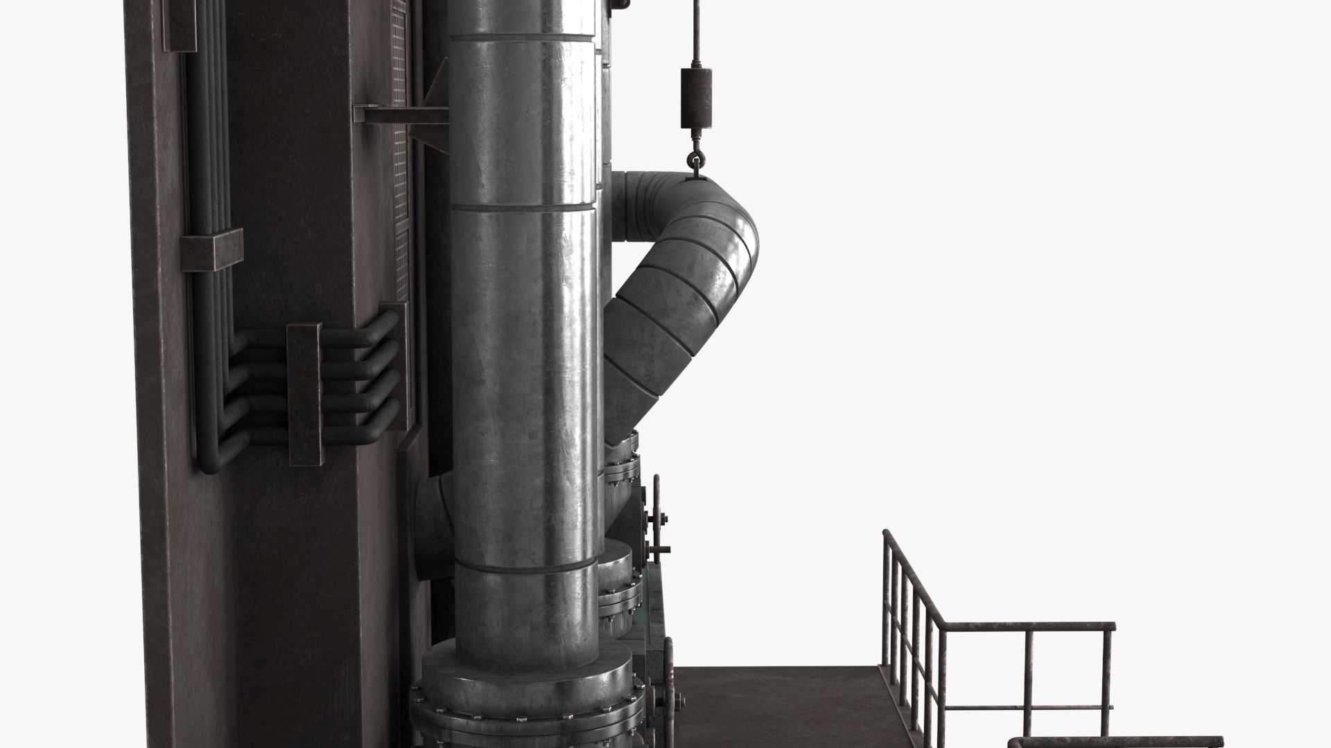 Industrial Pipes v5 Low-poly 3D model_19