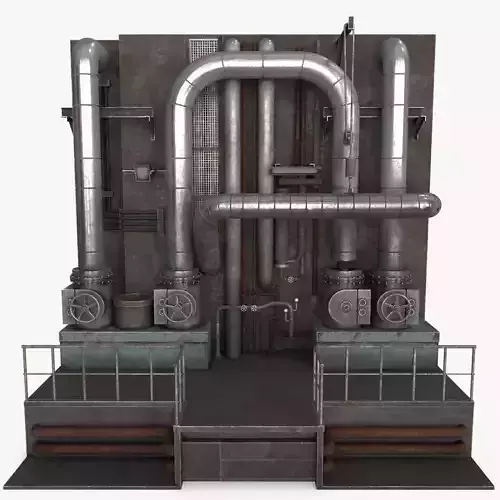 Industrial Pipes v5 Low-poly 3D model
