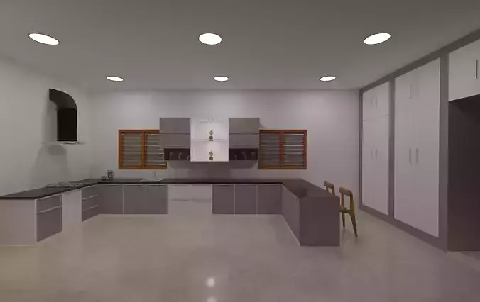 kitchen with cabinets and counter tops