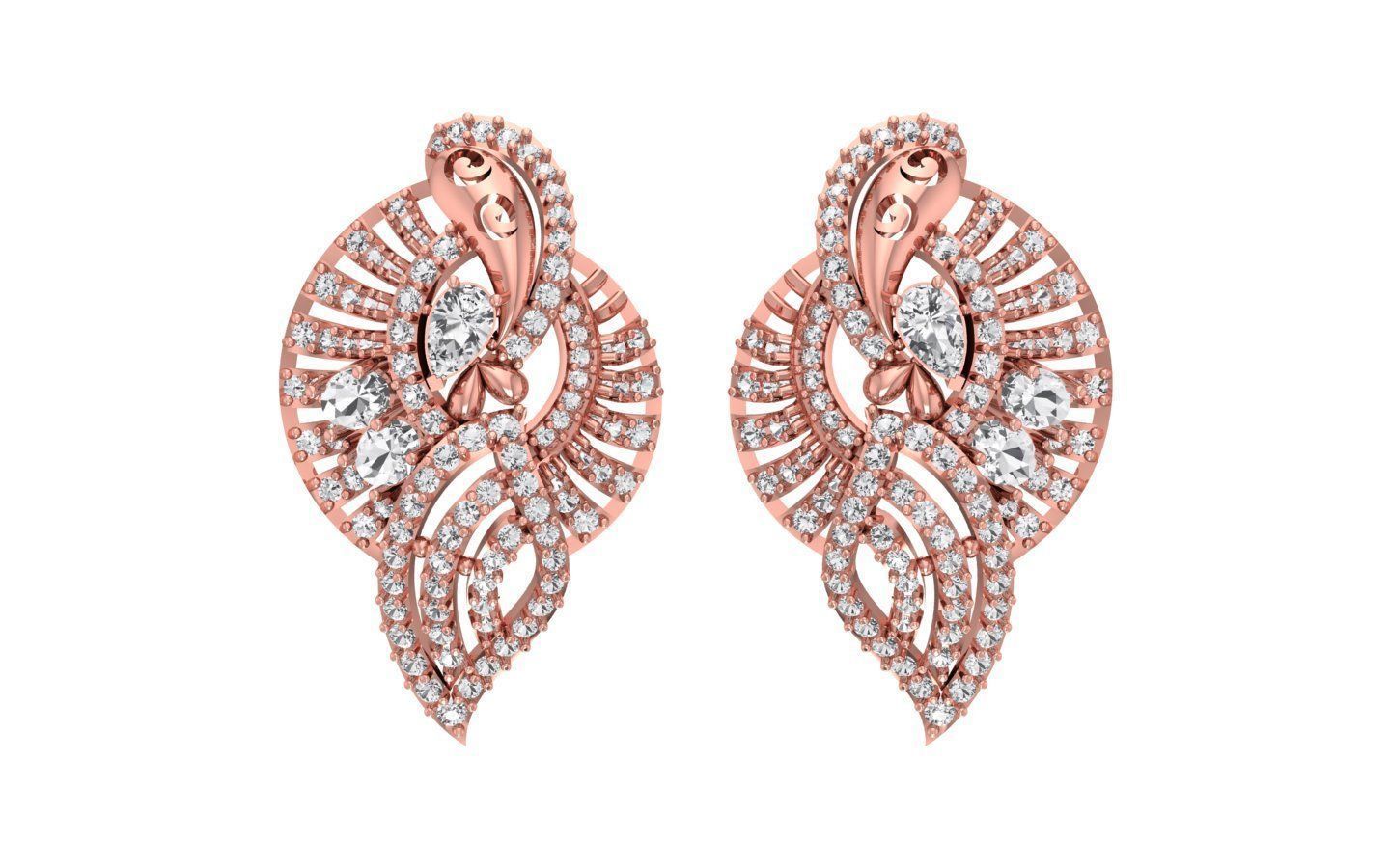 Earrings Pendant Set 3dm STL OBJ FBX Renders Details 3D print model_1