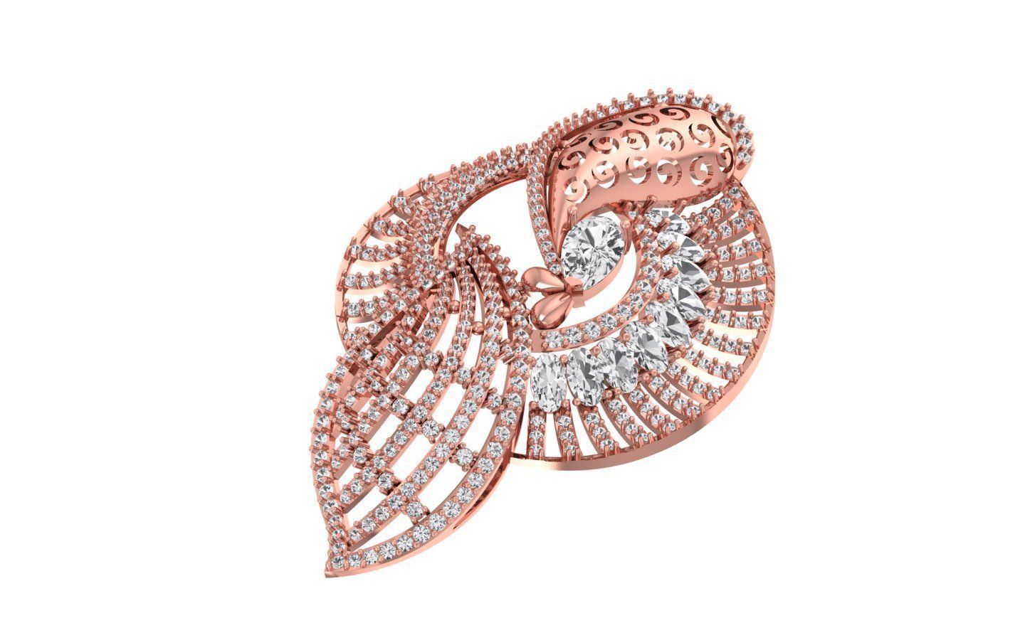 Earrings Pendant Set 3dm STL OBJ FBX Renders Details 3D print model_4