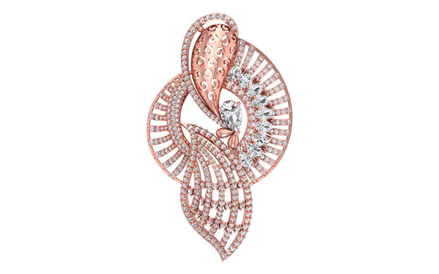 Earrings Pendant Set 3dm STL OBJ FBX Renders Details 3D print model_5