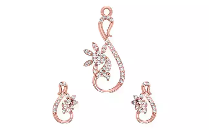 Earrings Pendant Set 3dm STL OBJ FBX Renders Details