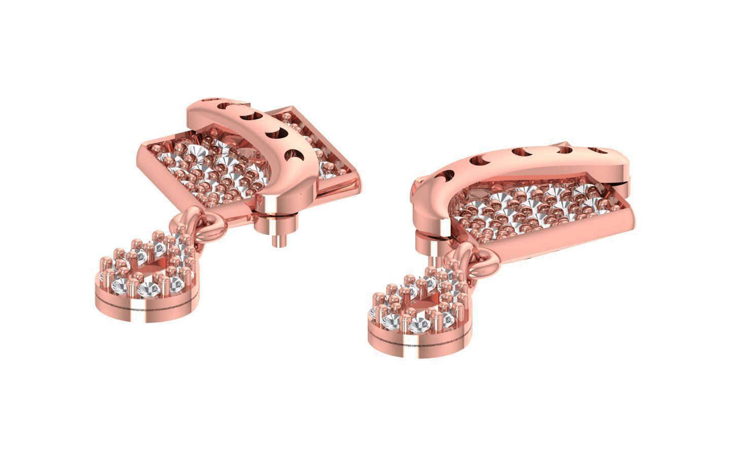 Earrings Pendant Set 3dm STL OBJ FBX Renders Details 3D print model_4