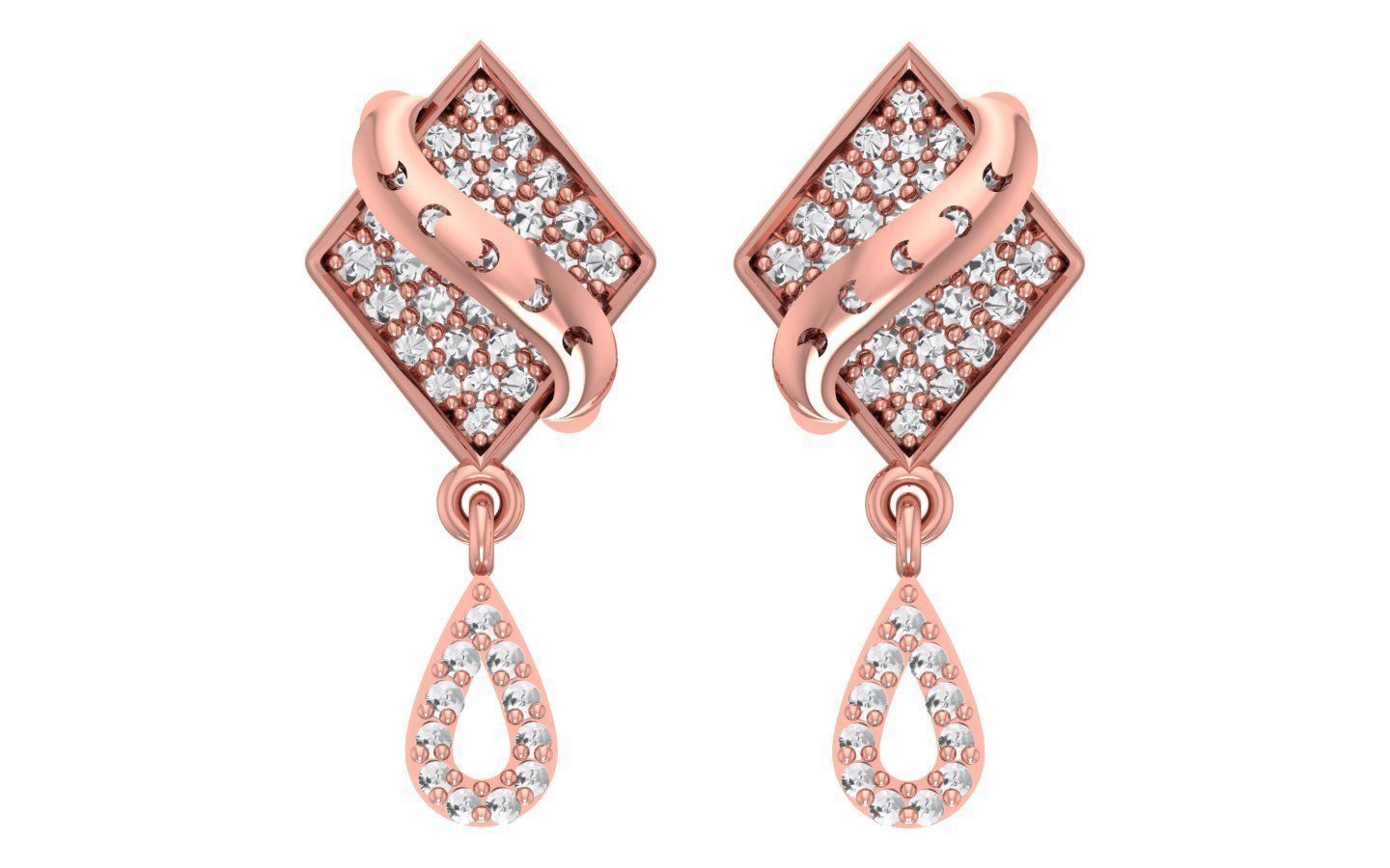 Earrings Pendant Set 3dm STL OBJ FBX Renders Details 3D print model_5