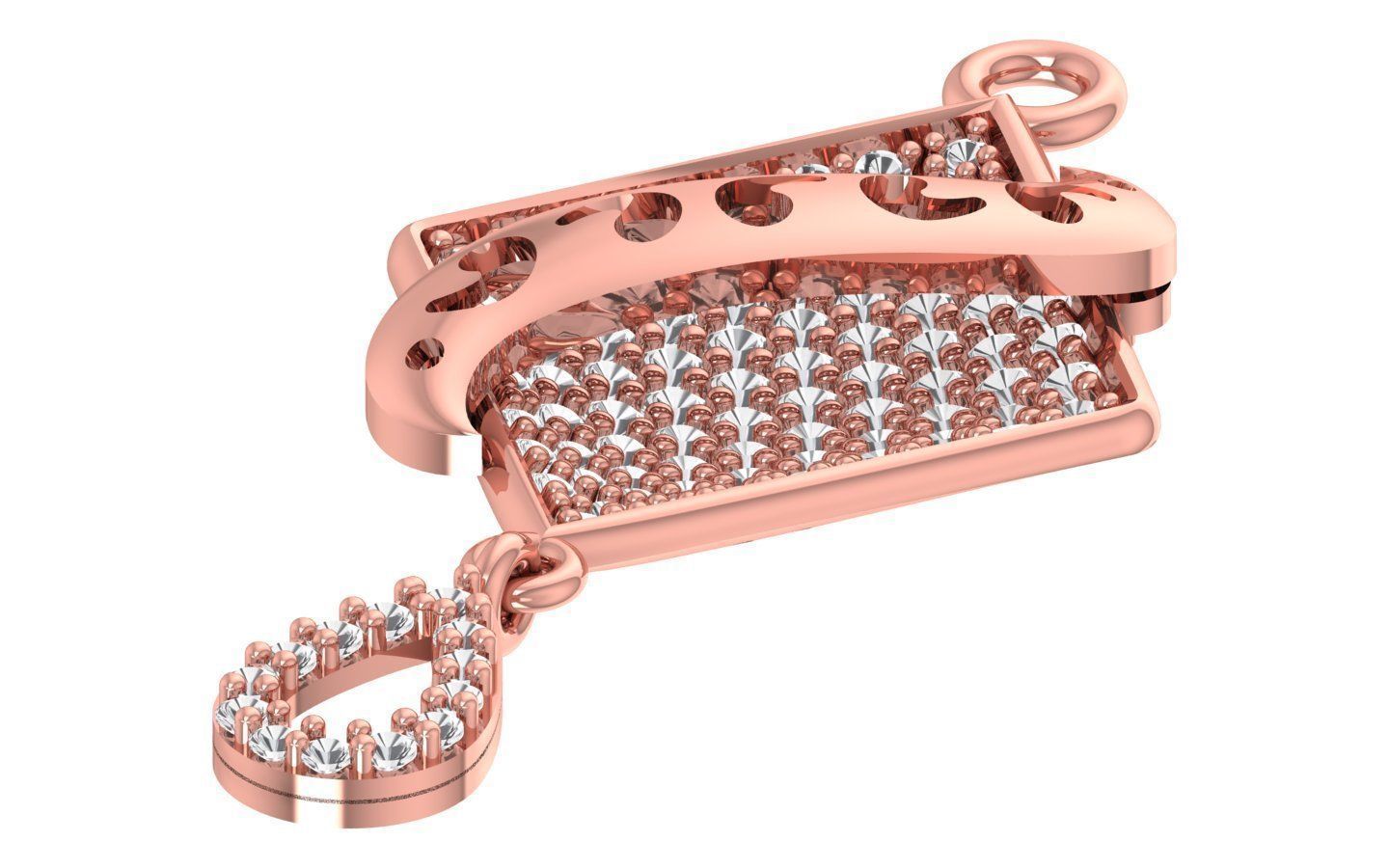 Earrings Pendant Set 3dm STL OBJ FBX Renders Details 3D print model_2