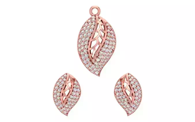Earrings Pendant Set 3dm STL OBJ FBX Renders Details 3D print model