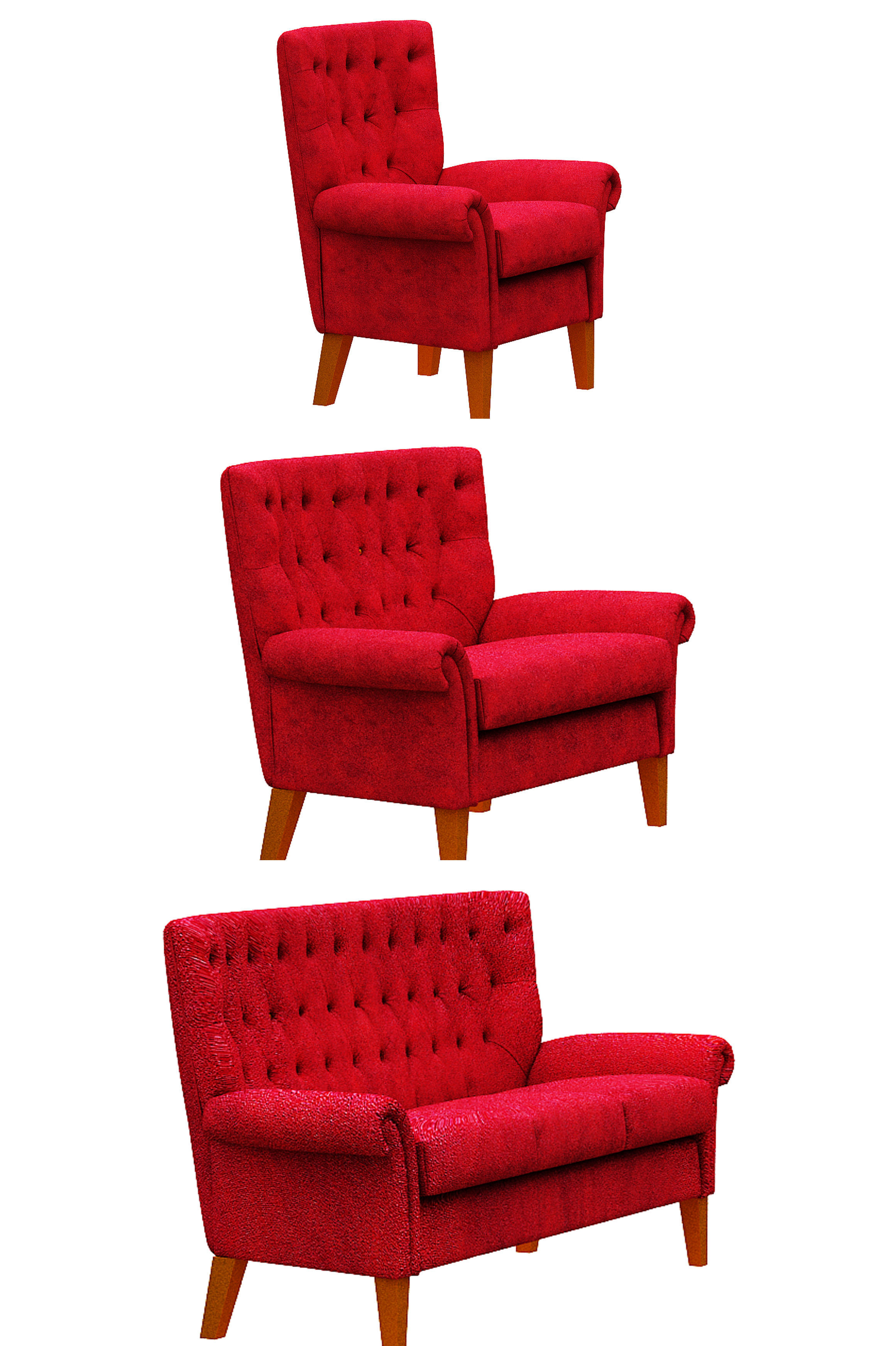 Contemporary sofa fabric and Gold foil Low-poly 3D model_2