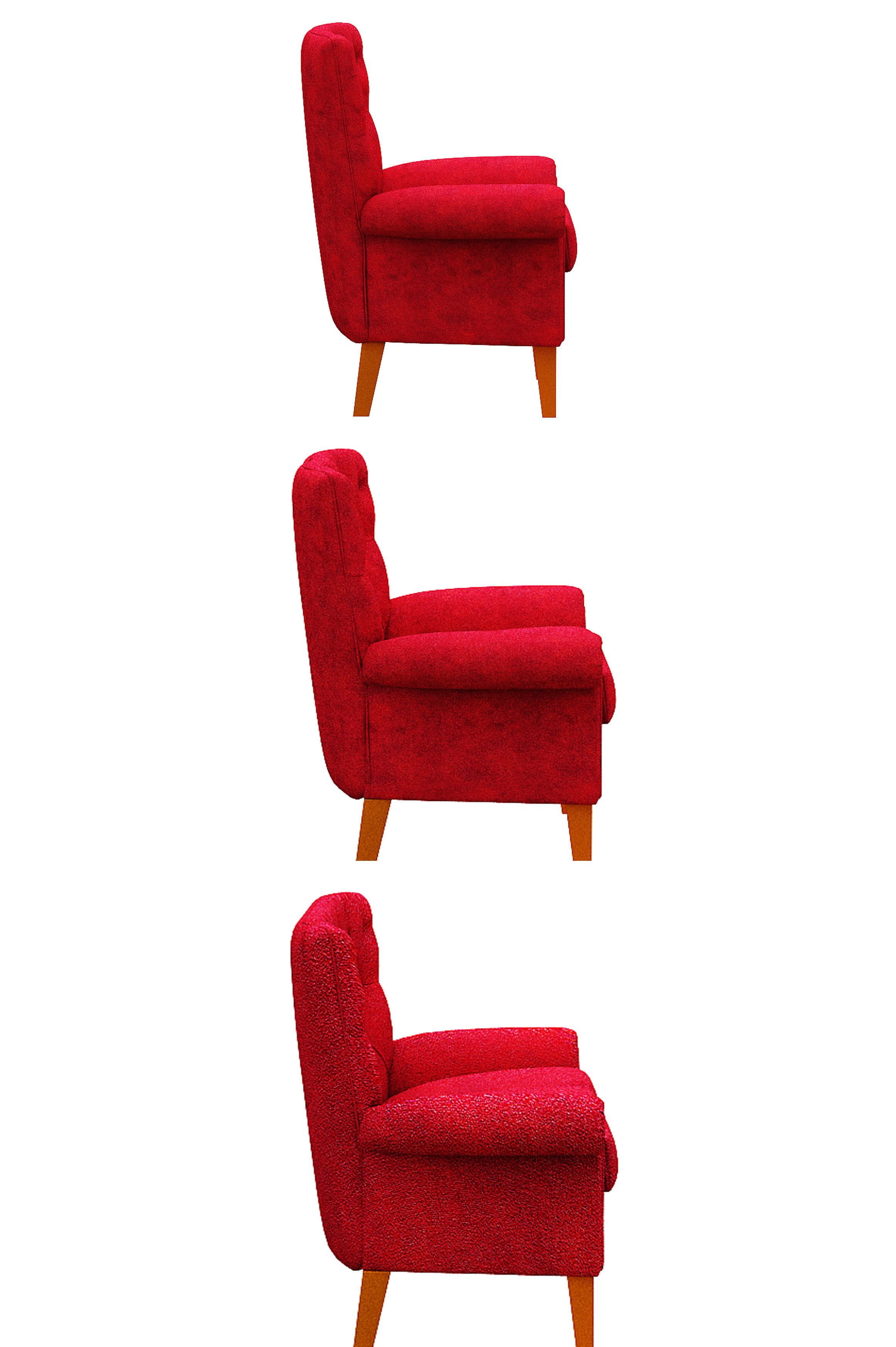 Contemporary sofa fabric and Gold foil Low-poly 3D model_3