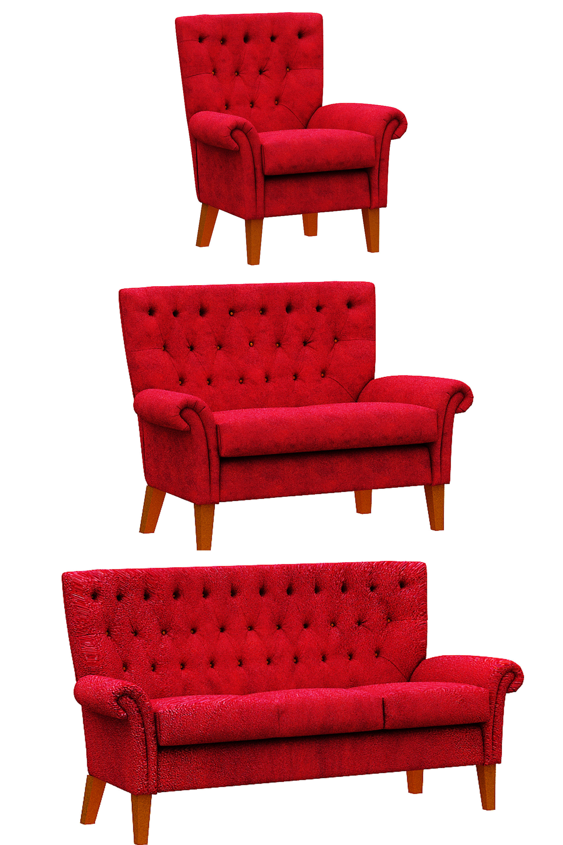 Contemporary sofa fabric and Gold foil Low-poly 3D model_1