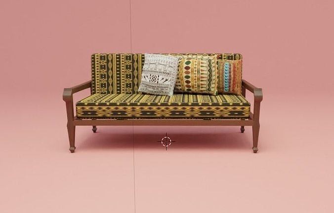 African Sofa Free 3D model