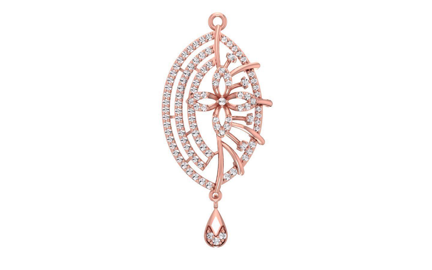 Earrings Pendant Set 3dm STL OBJ FBX Renders Details 3D print model_3