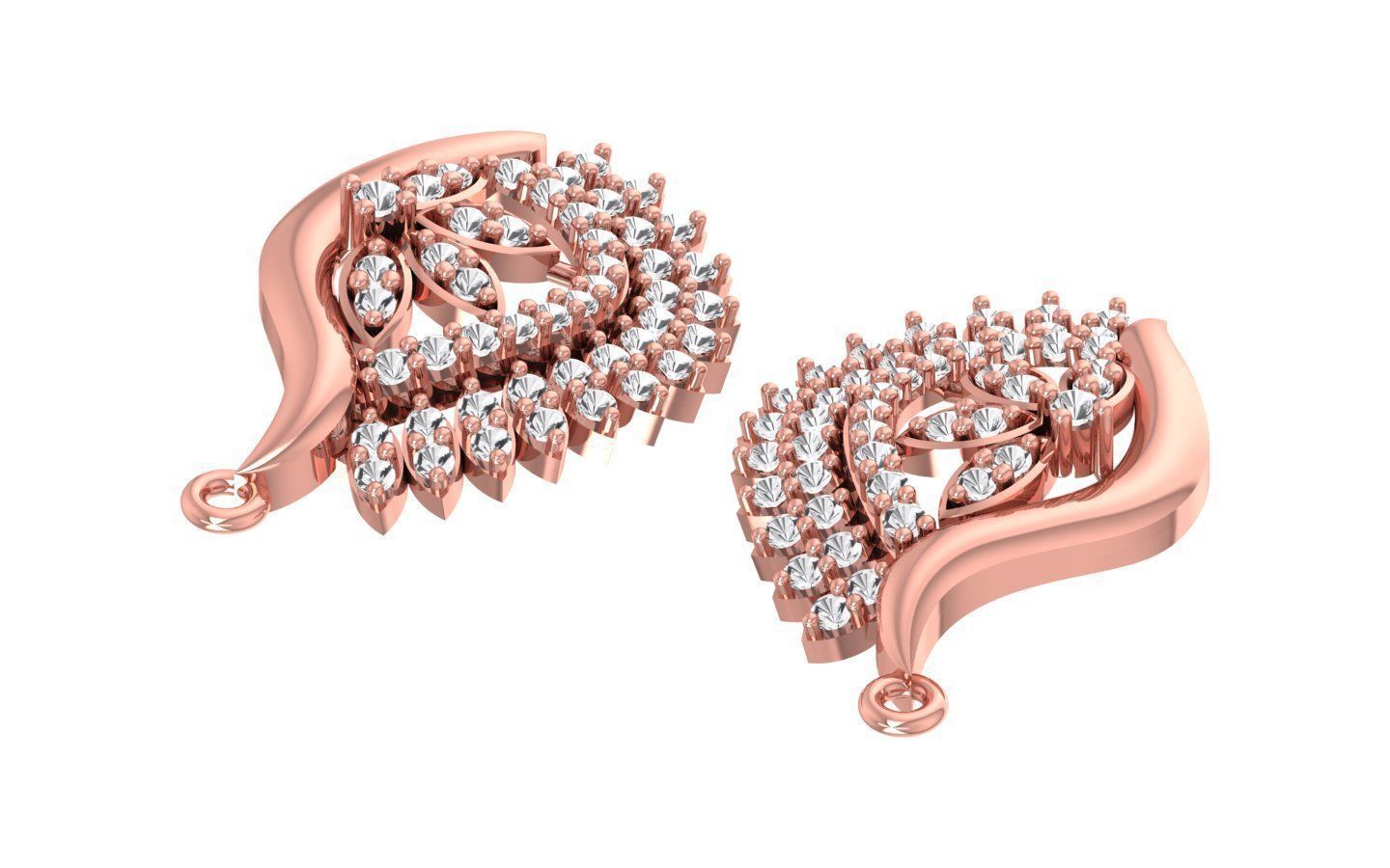 Earrings Pendant Set 3dm STL OBJ FBX Renders Details 3D print model_4