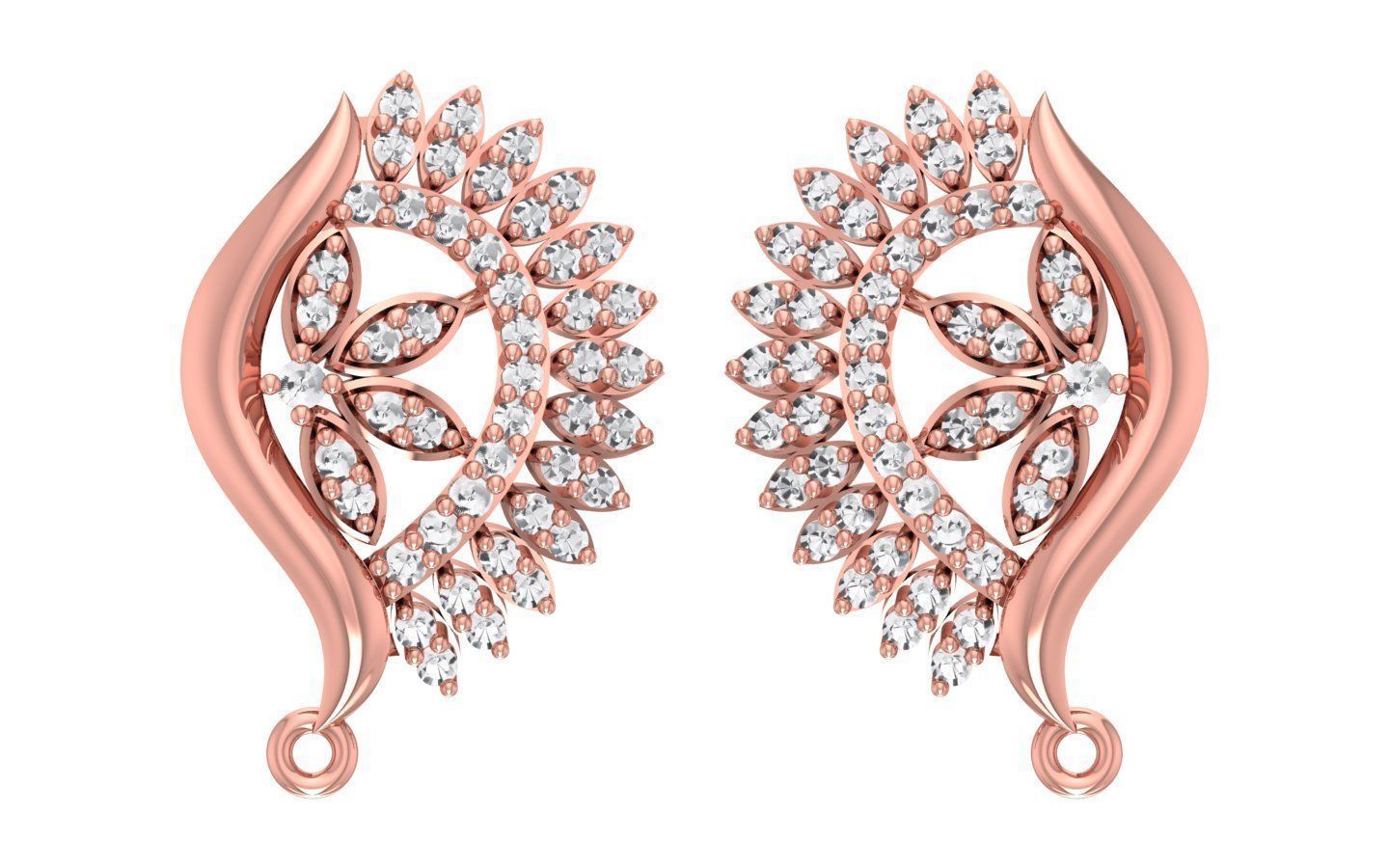 Earrings Pendant Set 3dm STL OBJ FBX Renders Details 3D print model_3