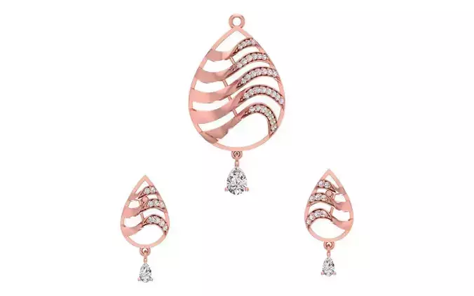 Earrings Pendant Set 3dm STL OBJ FBX Renders Details 3D print model