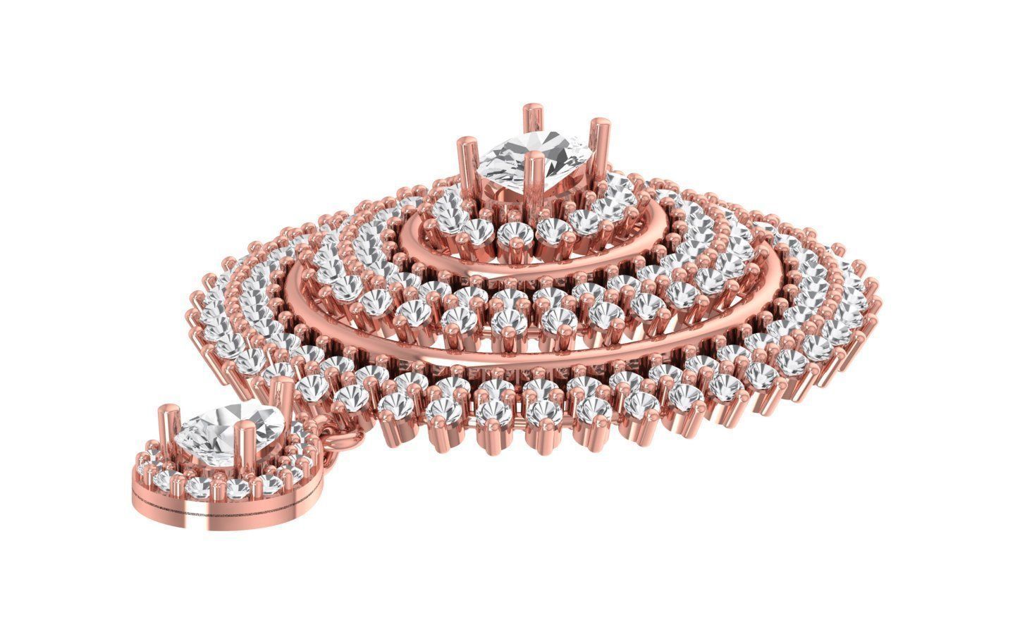 Earrings Pendant Set 3dm STL OBJ FBX Renders Details 3D print model_5