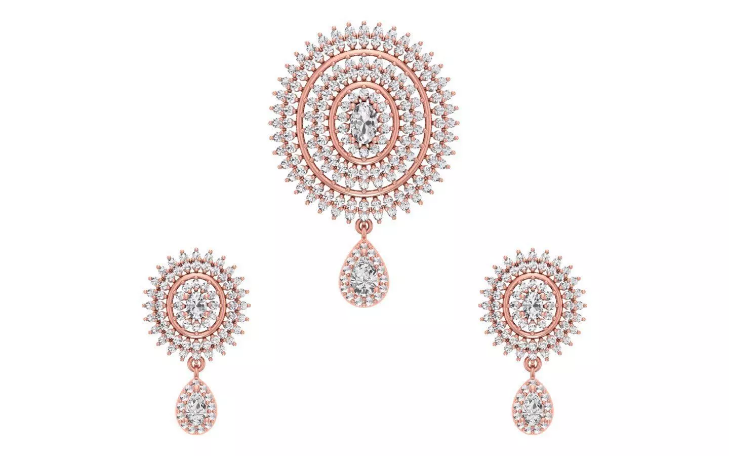 Earrings Pendant Set 3dm STL OBJ FBX Renders Details 3D print model_0