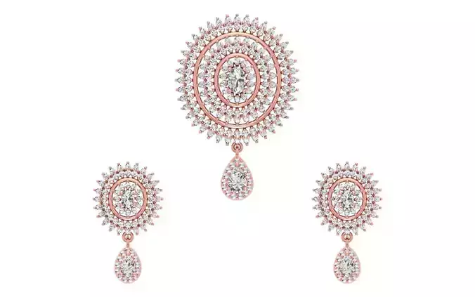 Earrings Pendant Set 3dm STL OBJ FBX Renders Details 3D print model