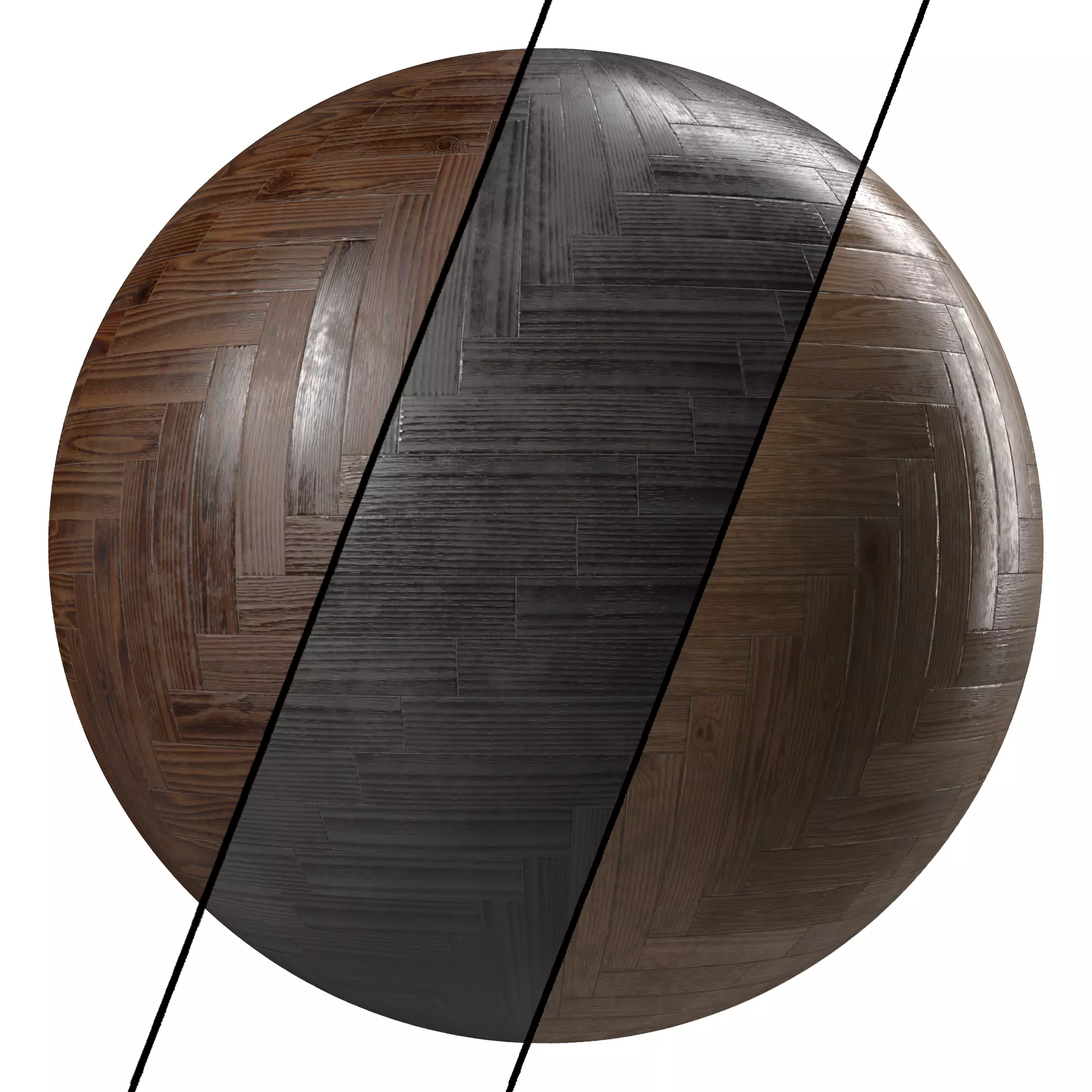 Parquet 29- Dirty parquet By 3 color PBR 4k Seamless Low-poly 3D model