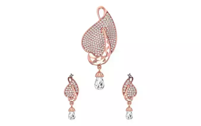 Earrings Pendant Set 3dm STL OBJ FBX Renders Details 3D print model