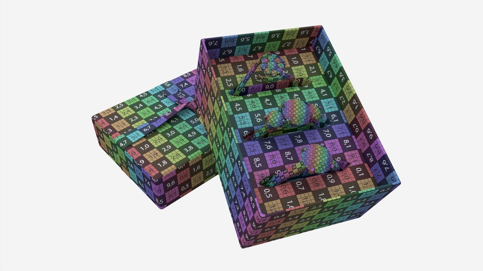 Jewelry Box with Rings and Ribbon open 3D model_7