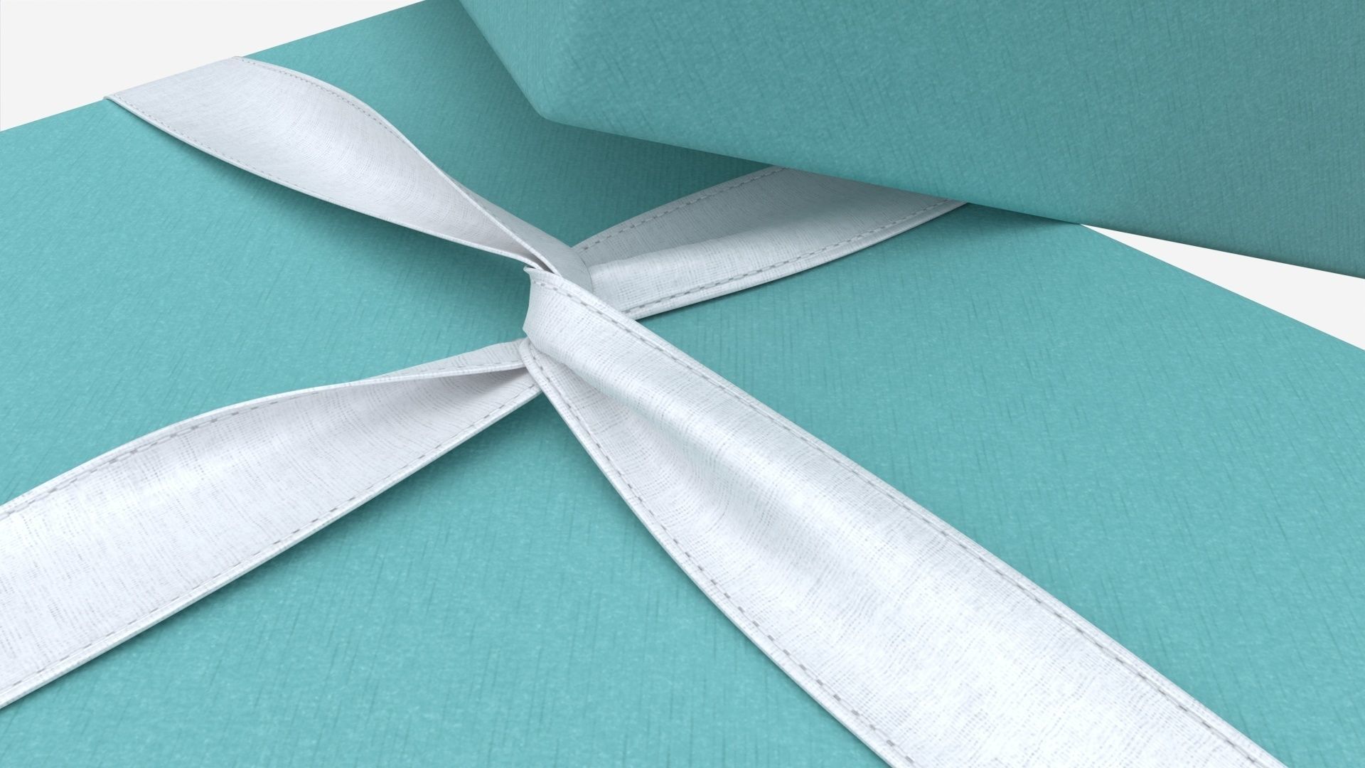 Jewelry Box with Rings and Ribbon open 3D model_1