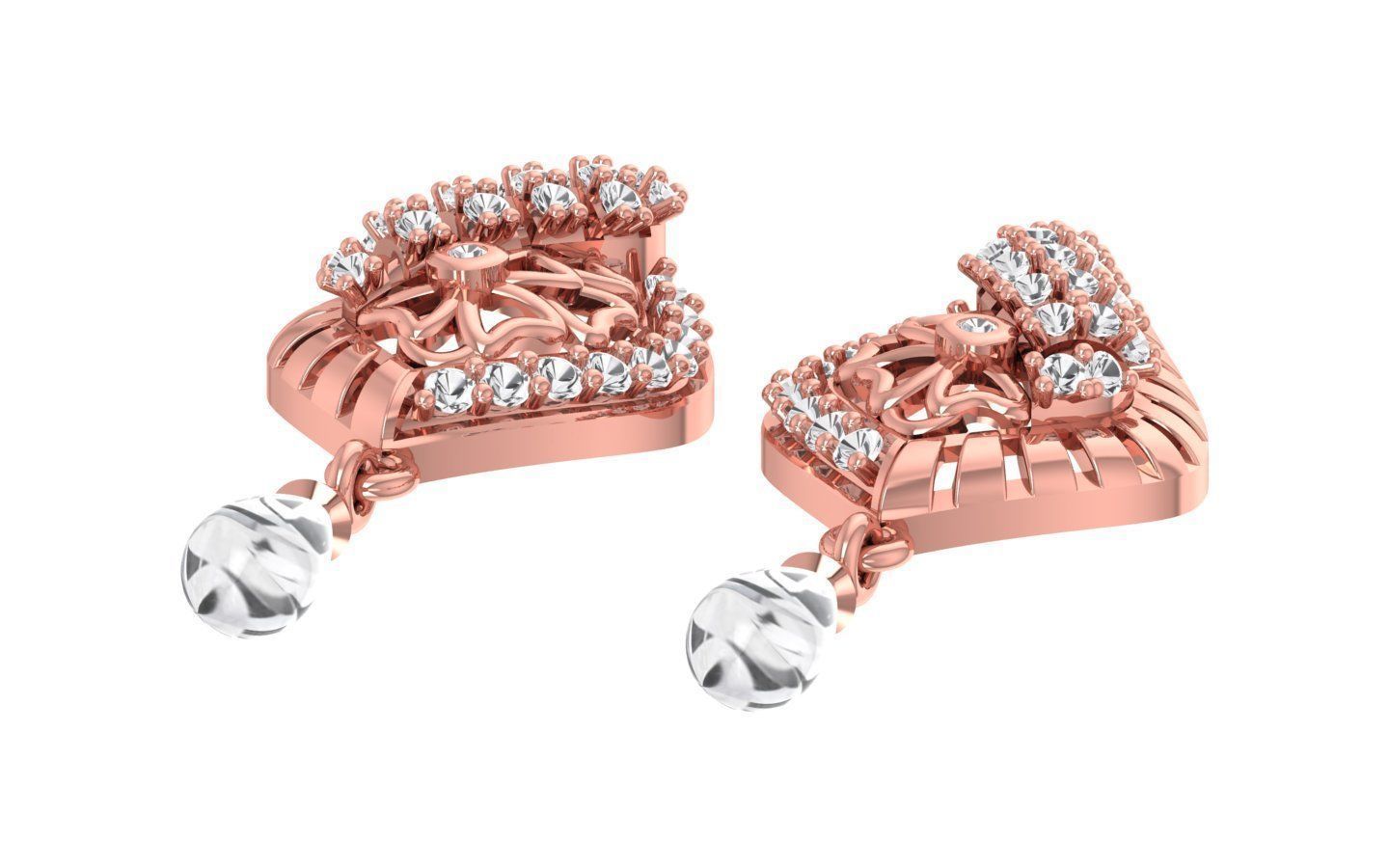 Earrings Pendant Set 3dm STL OBJ FBX Renders Details 3D print model_3