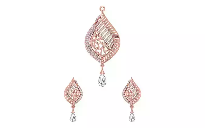 Earrings Pendant Set 3dm STL OBJ FBX Renders Details 3D print model
