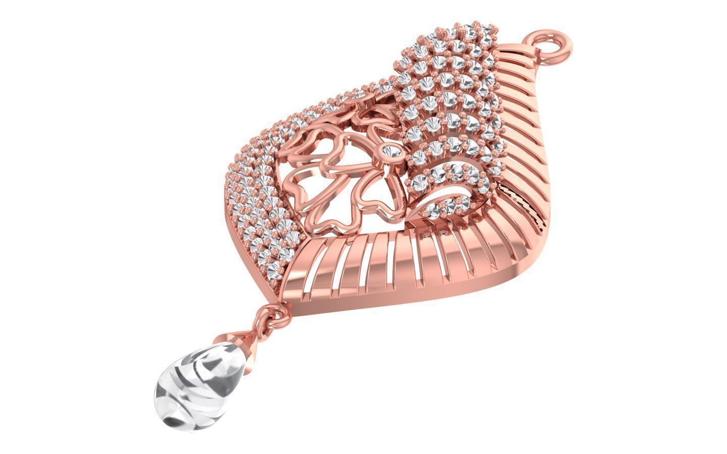 Earrings Pendant Set 3dm STL OBJ FBX Renders Details 3D print model_4