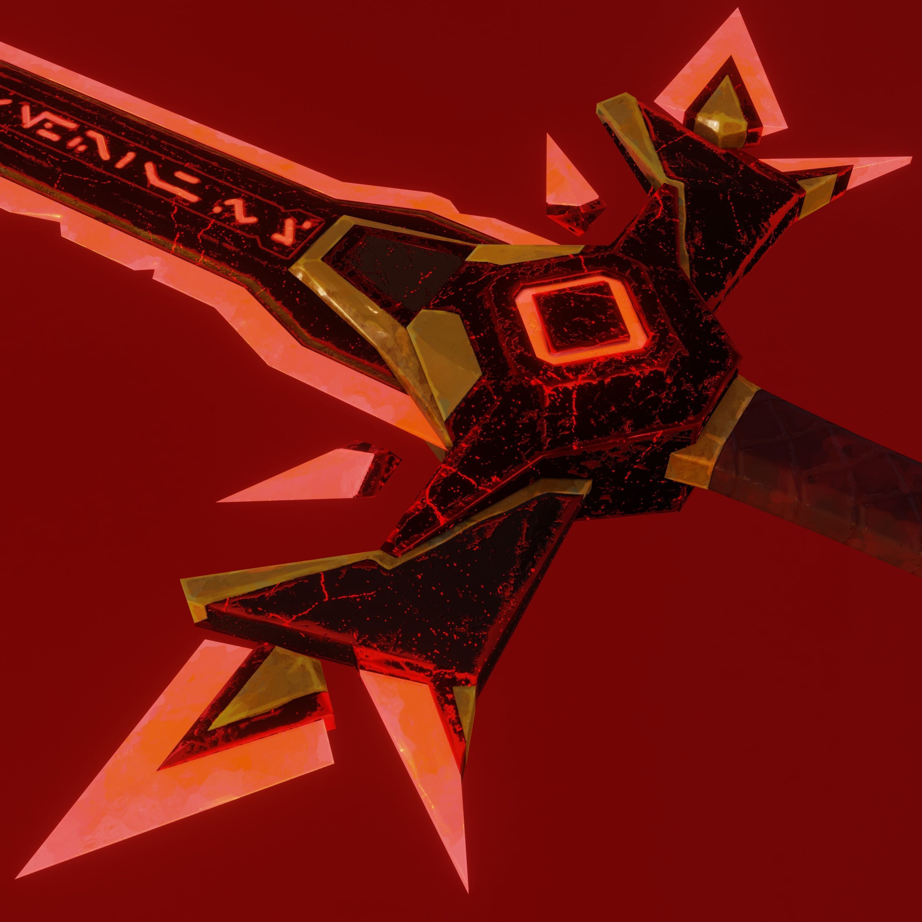 Stylized Demon sword Low-poly 3D model_22