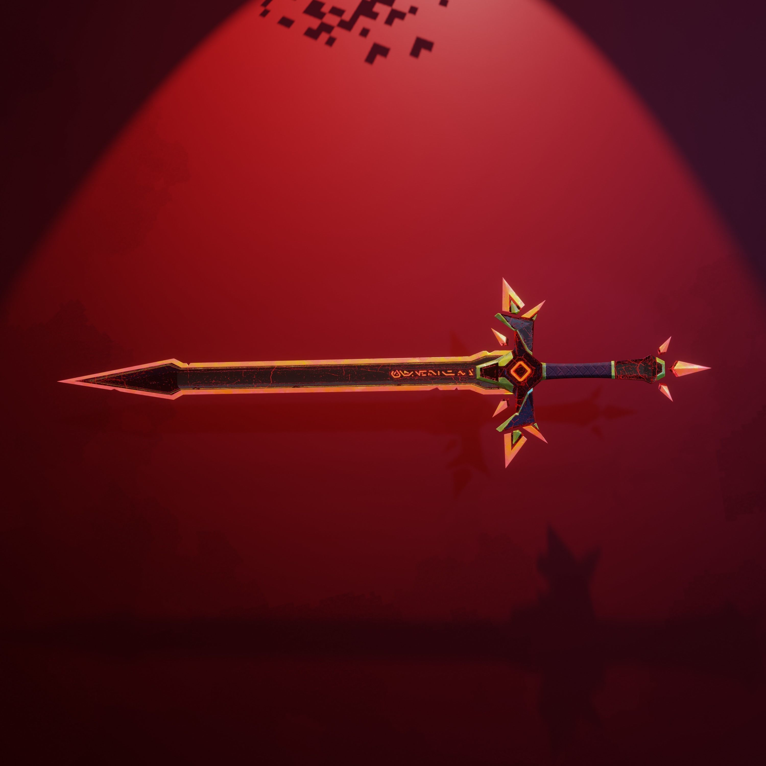 Stylized Demon sword Low-poly 3D model_21