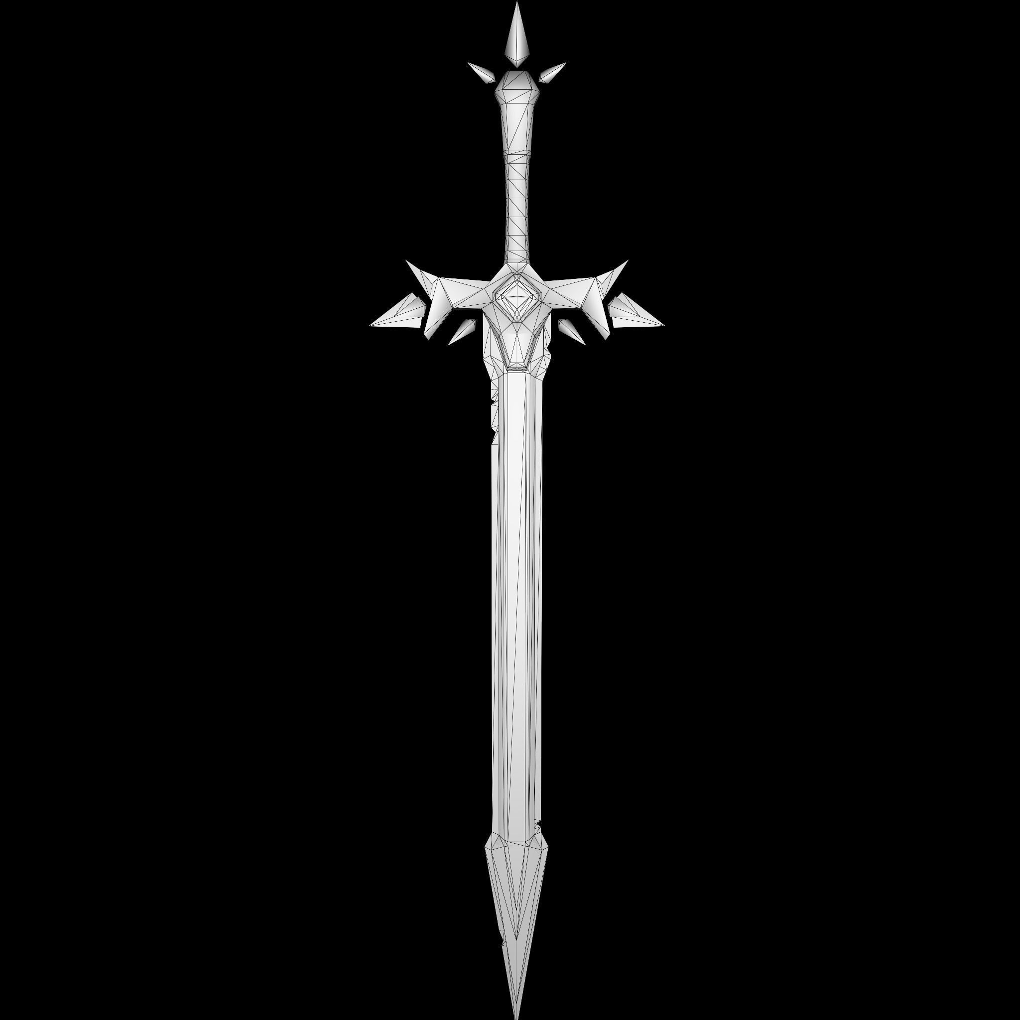 Stylized Demon sword Low-poly 3D model_10