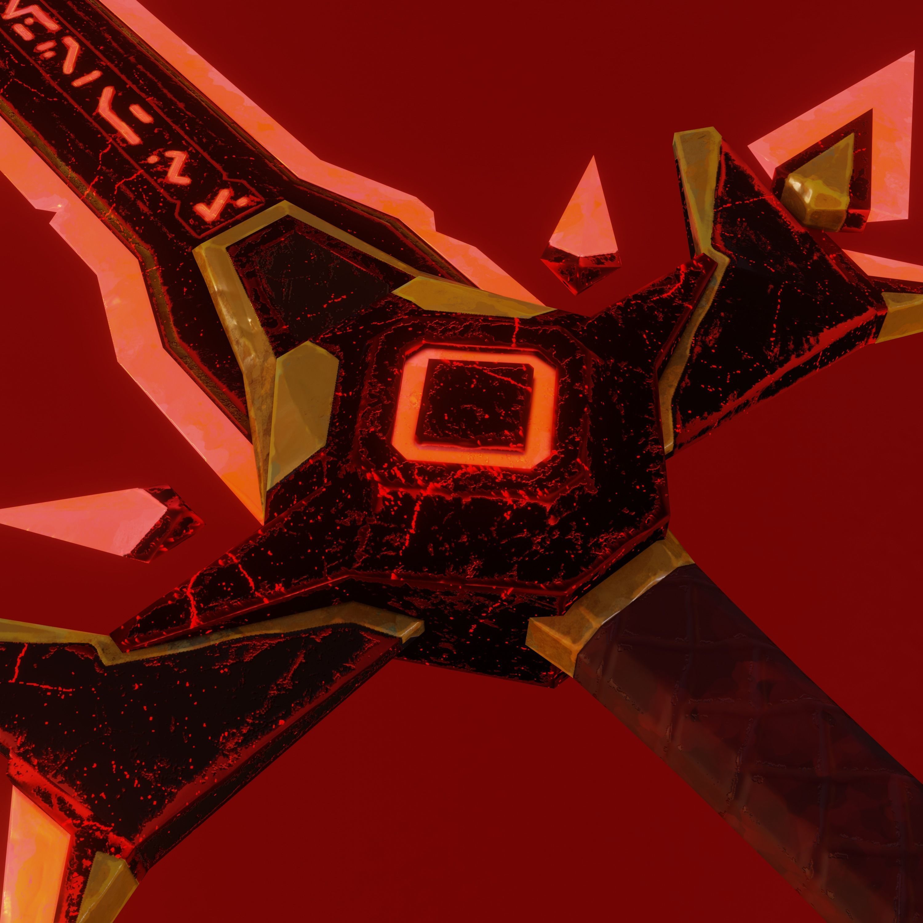 Stylized Demon sword Low-poly 3D model_20