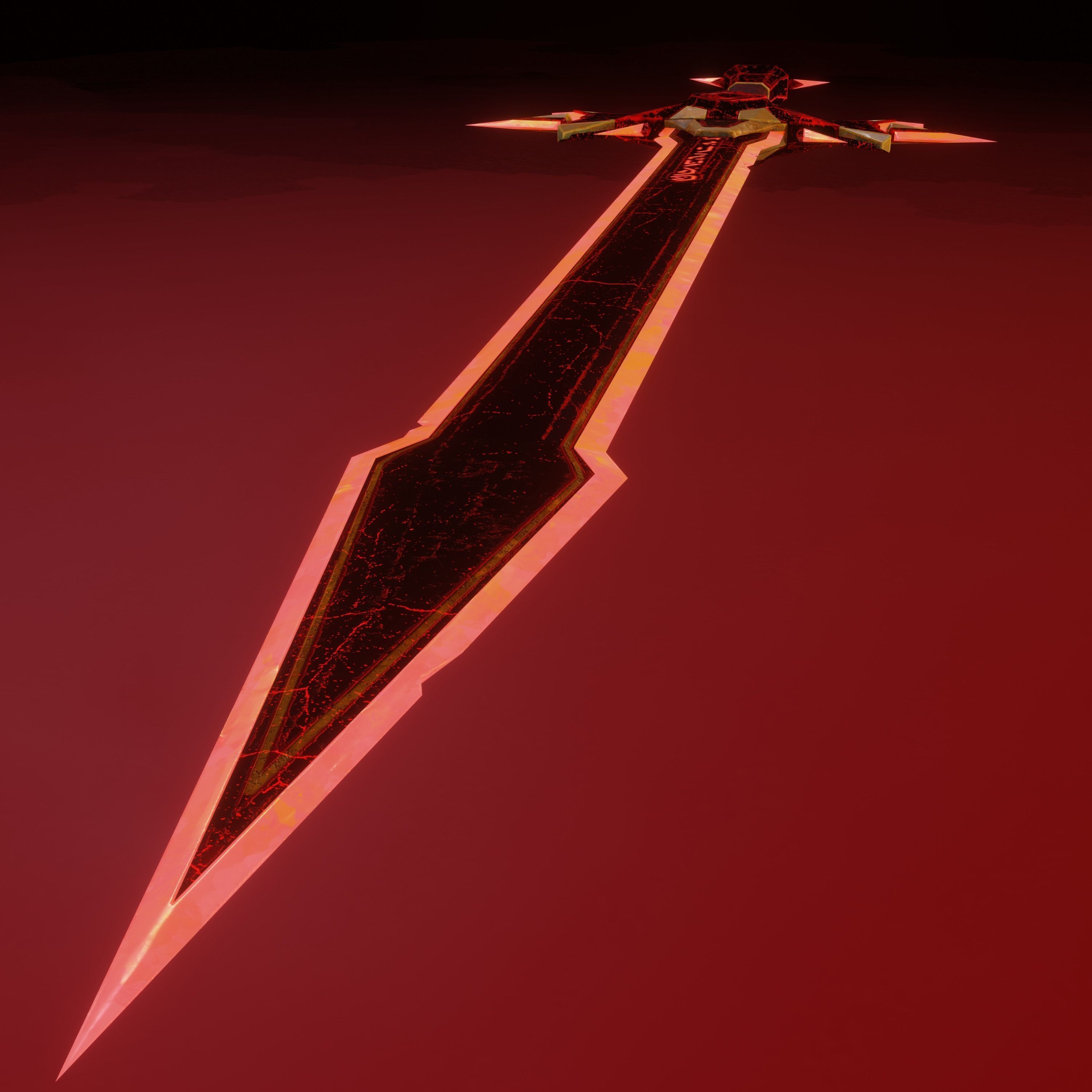 Stylized Demon sword Low-poly 3D model_12