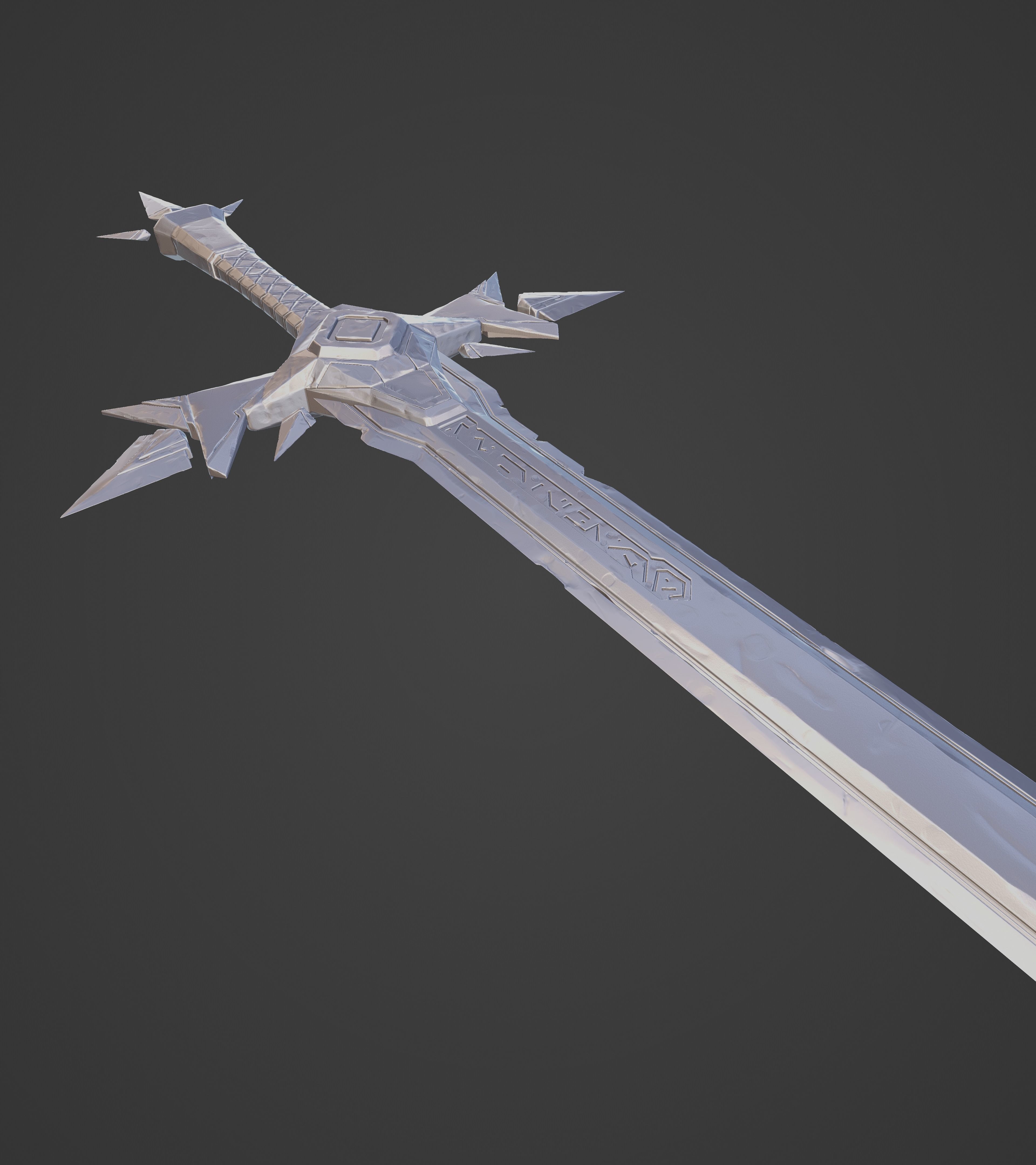 Stylized Demon sword Low-poly 3D model_24