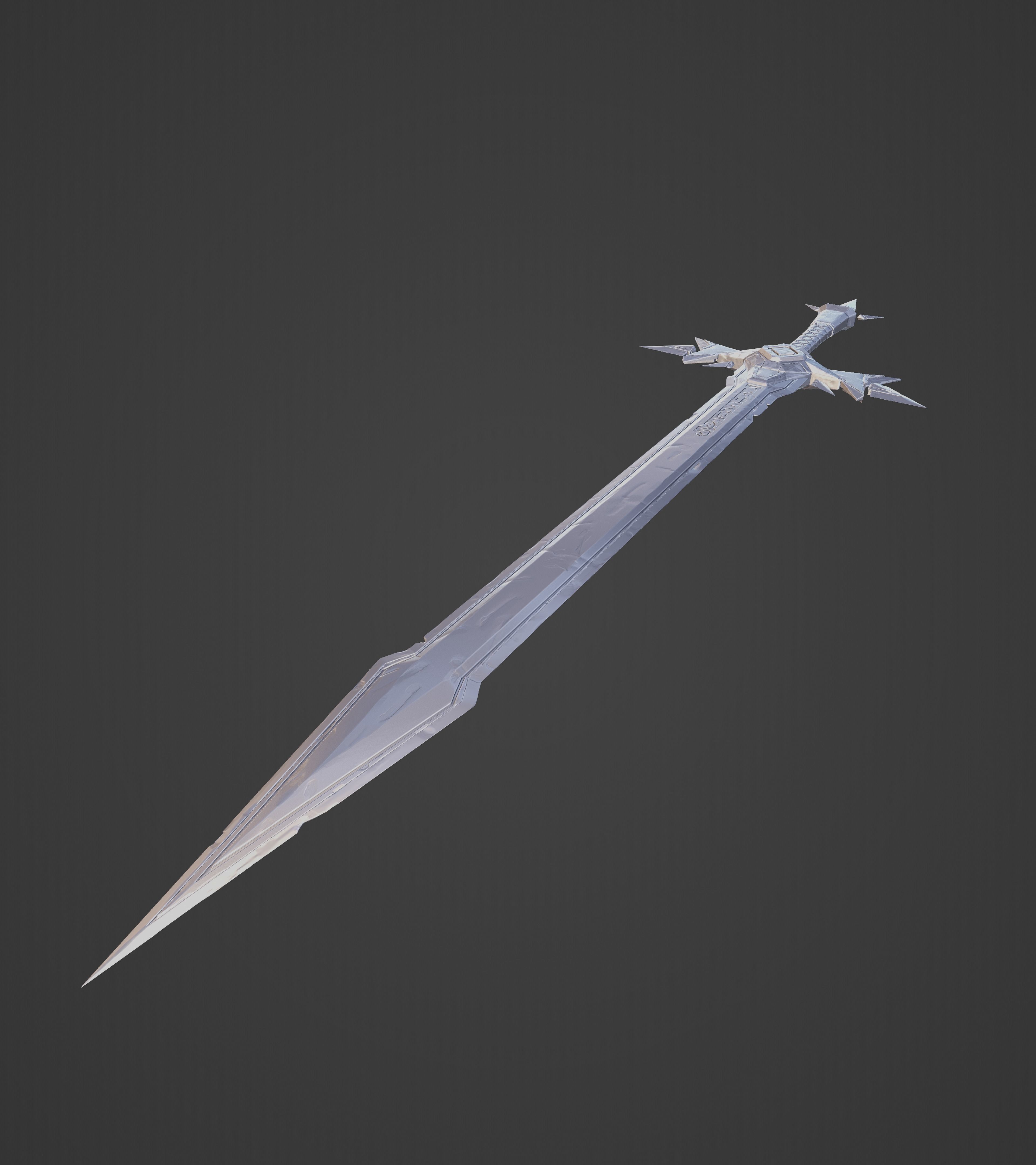 Stylized Demon sword Low-poly 3D model_25
