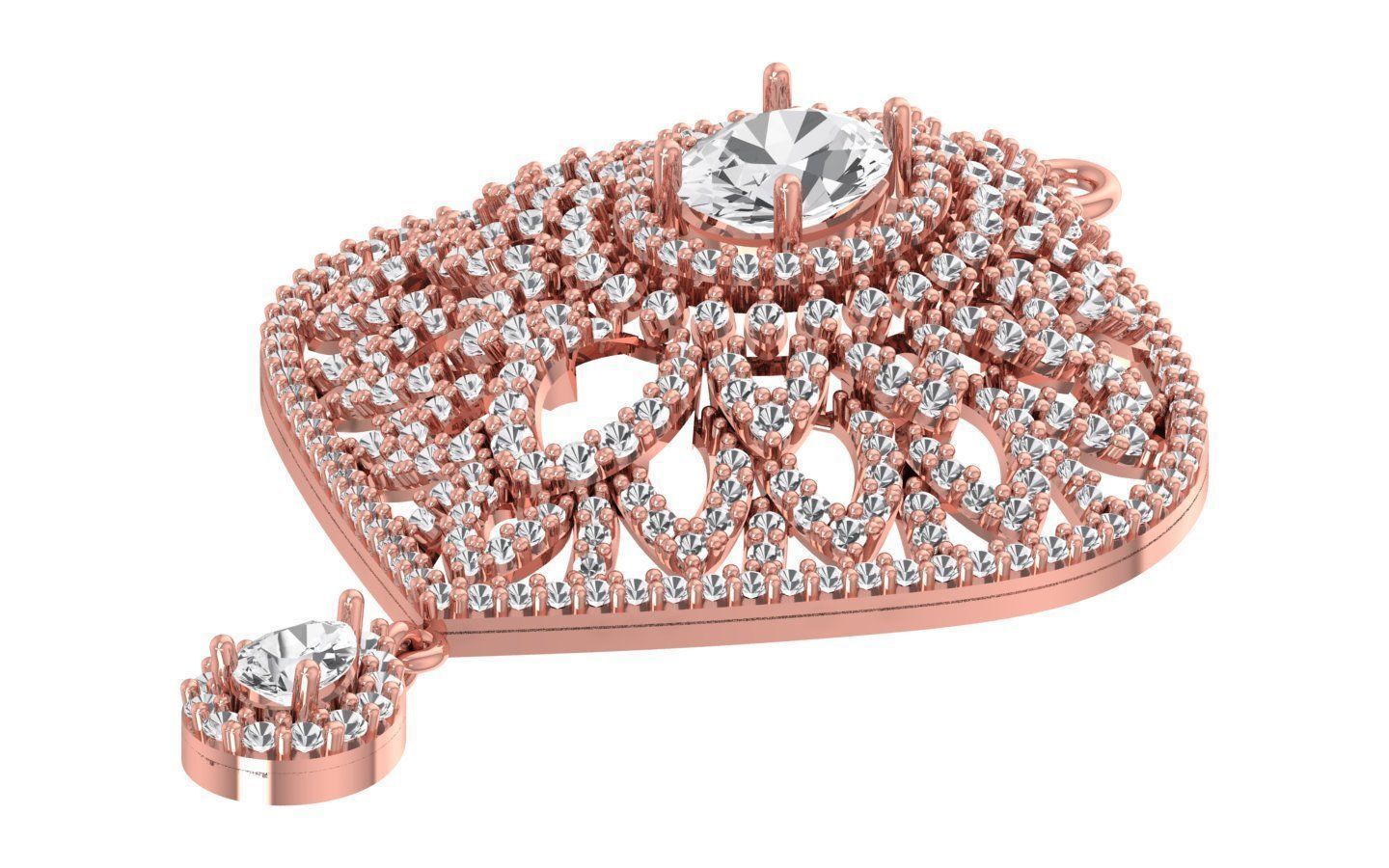 Earrings Pendant Set 3dm STL OBJ FBX Renders Details 3D print model_1