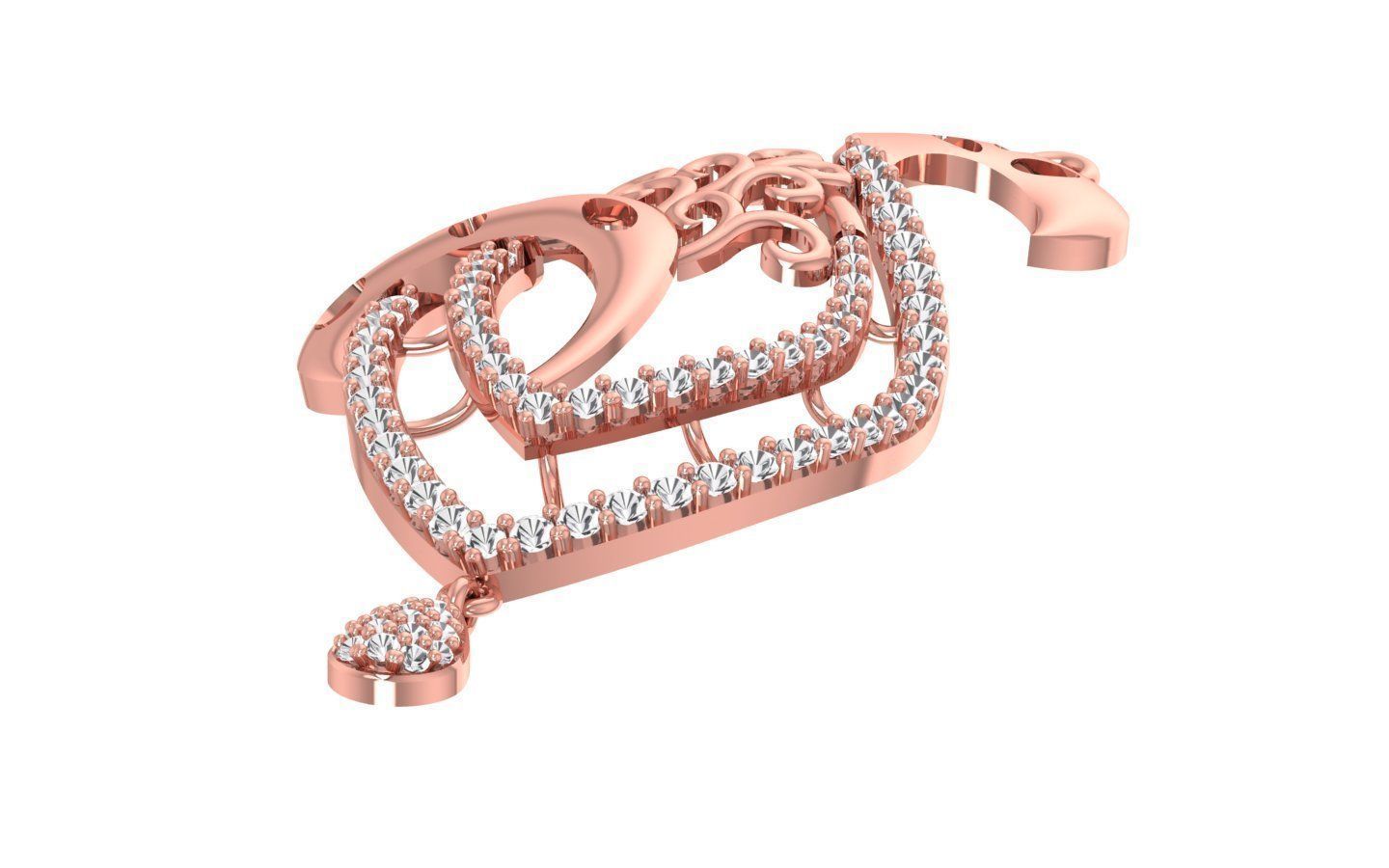 Earrings Pendant Set 3dm STL OBJ FBX Renders Details 3D print model_5