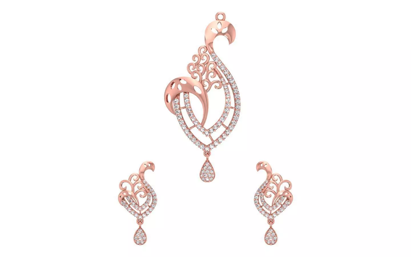 Earrings Pendant Set 3dm STL OBJ FBX Renders Details 3D print model_0