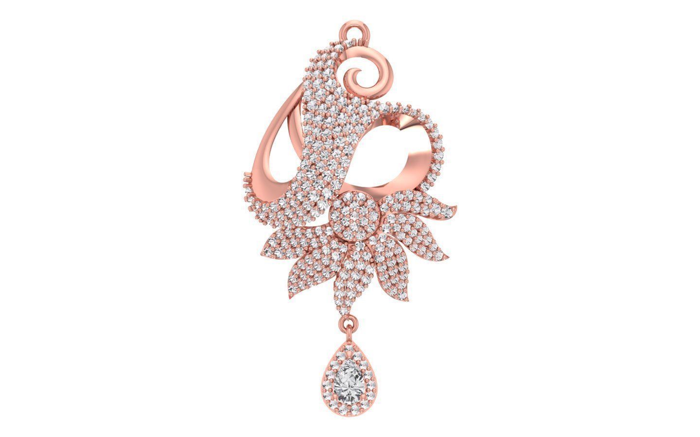 Earrings Pendant Set 3dm STL OBJ FBX Renders Details 3D print model_1