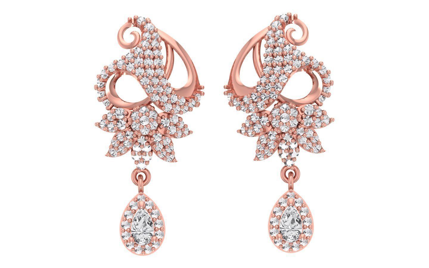 Earrings Pendant Set 3dm STL OBJ FBX Renders Details 3D print model_4